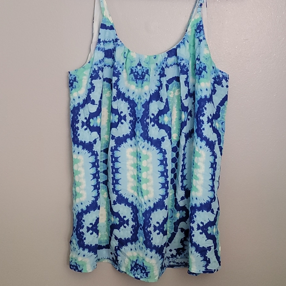 Buddy Love Blue Aqua Tie-Dye Tank Top